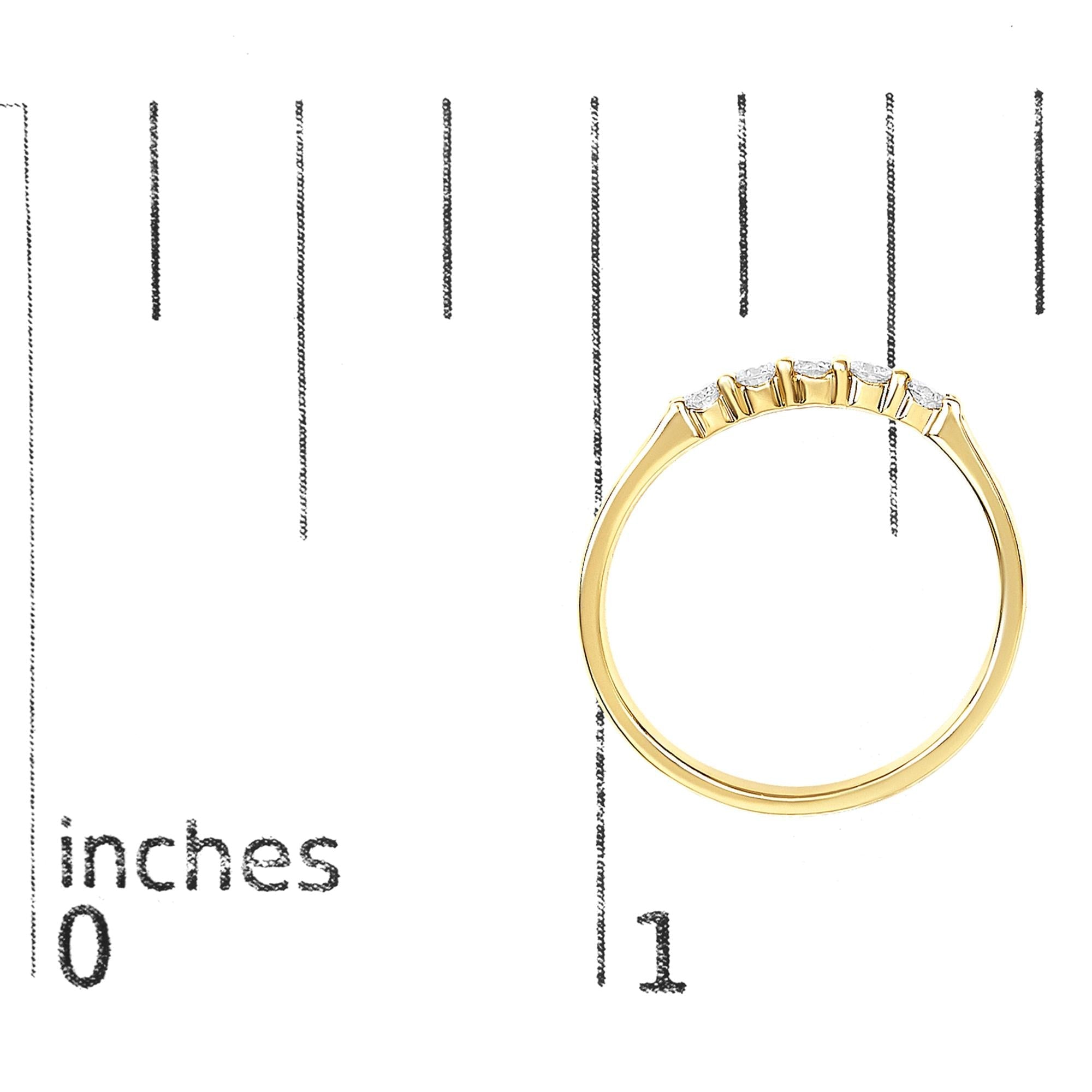 14K Gold 1/4 Cttw  Diamond 5 Stone Band Ring