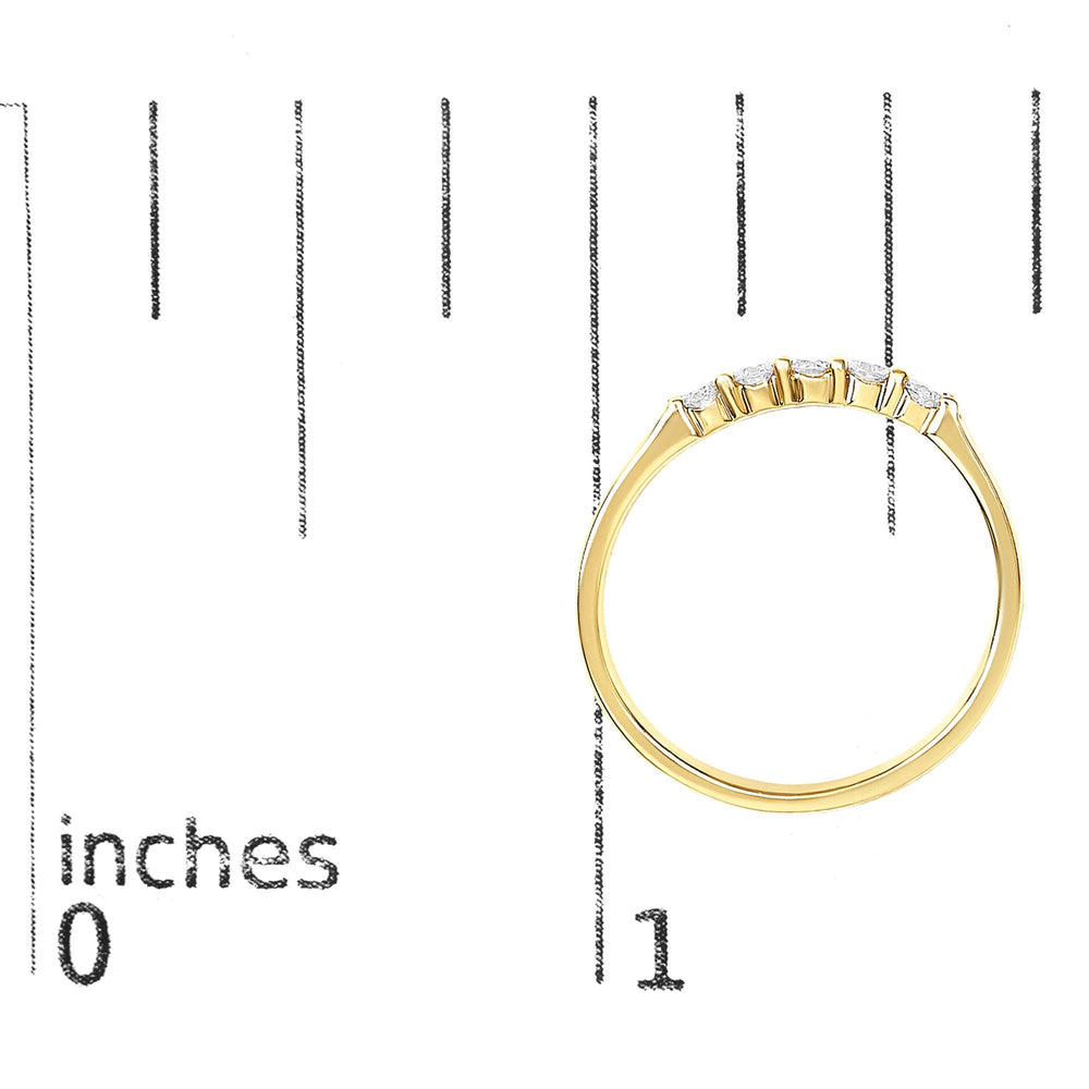 14K Gold 1/4 Cttw  Diamond 5 Stone Band Ring