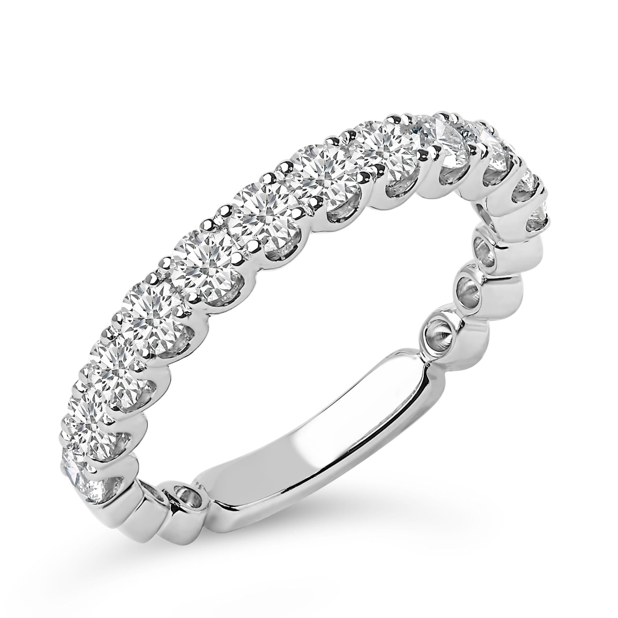 14K Gold 1.00 Cttw Round Diamond Prong Set Wedding Band
