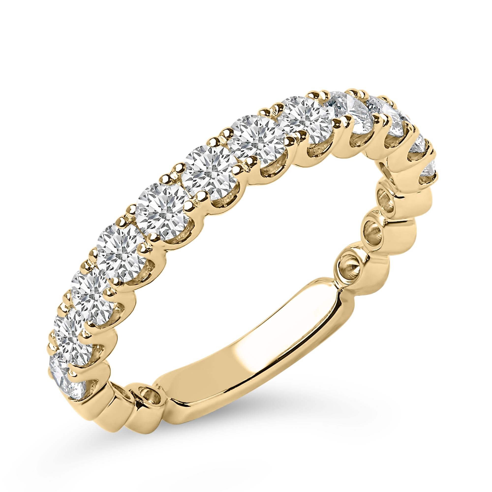 14K Gold 1.00 Cttw Round Diamond Prong Set Wedding Band