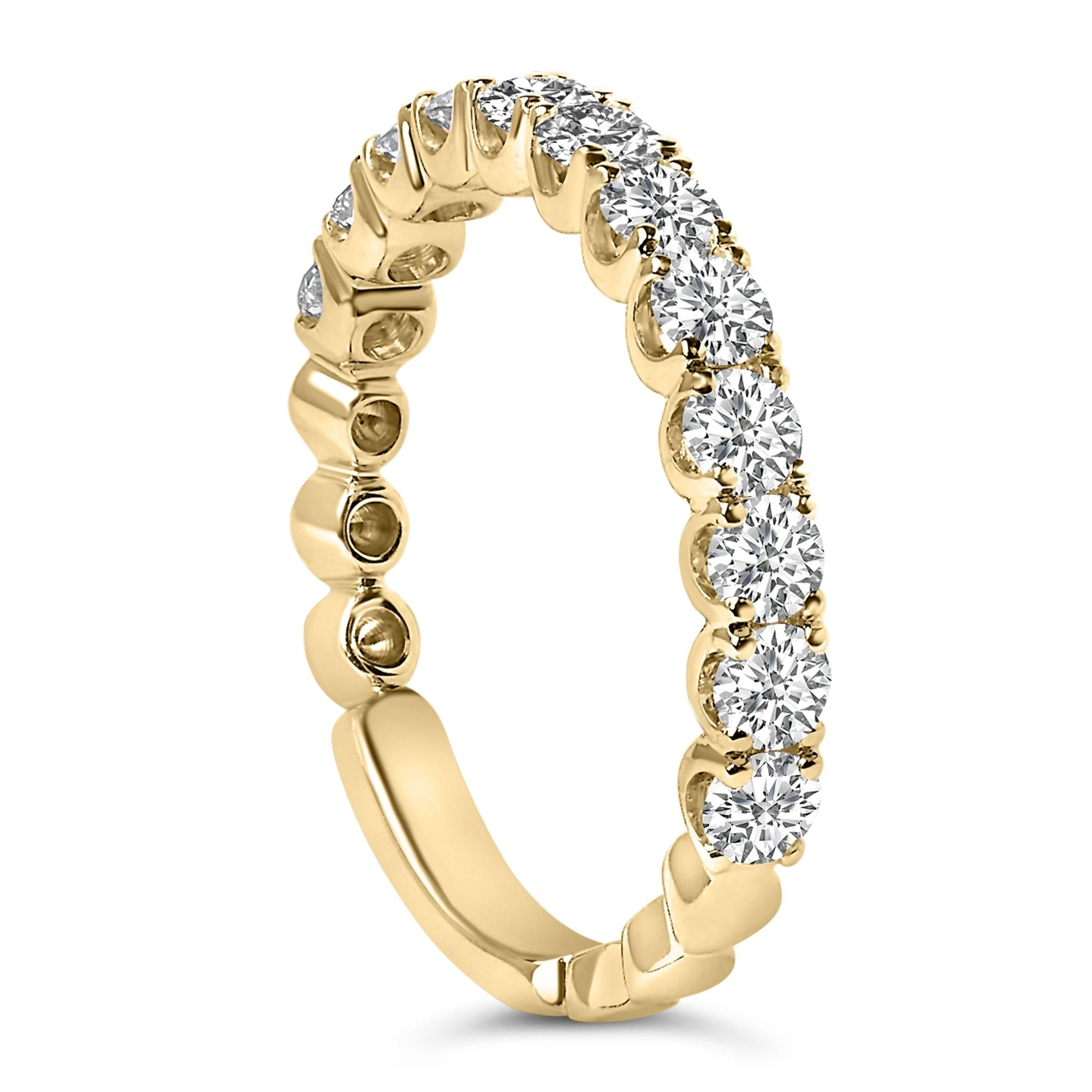 14K Gold 1.00 Cttw Round Diamond Prong Set Wedding Band