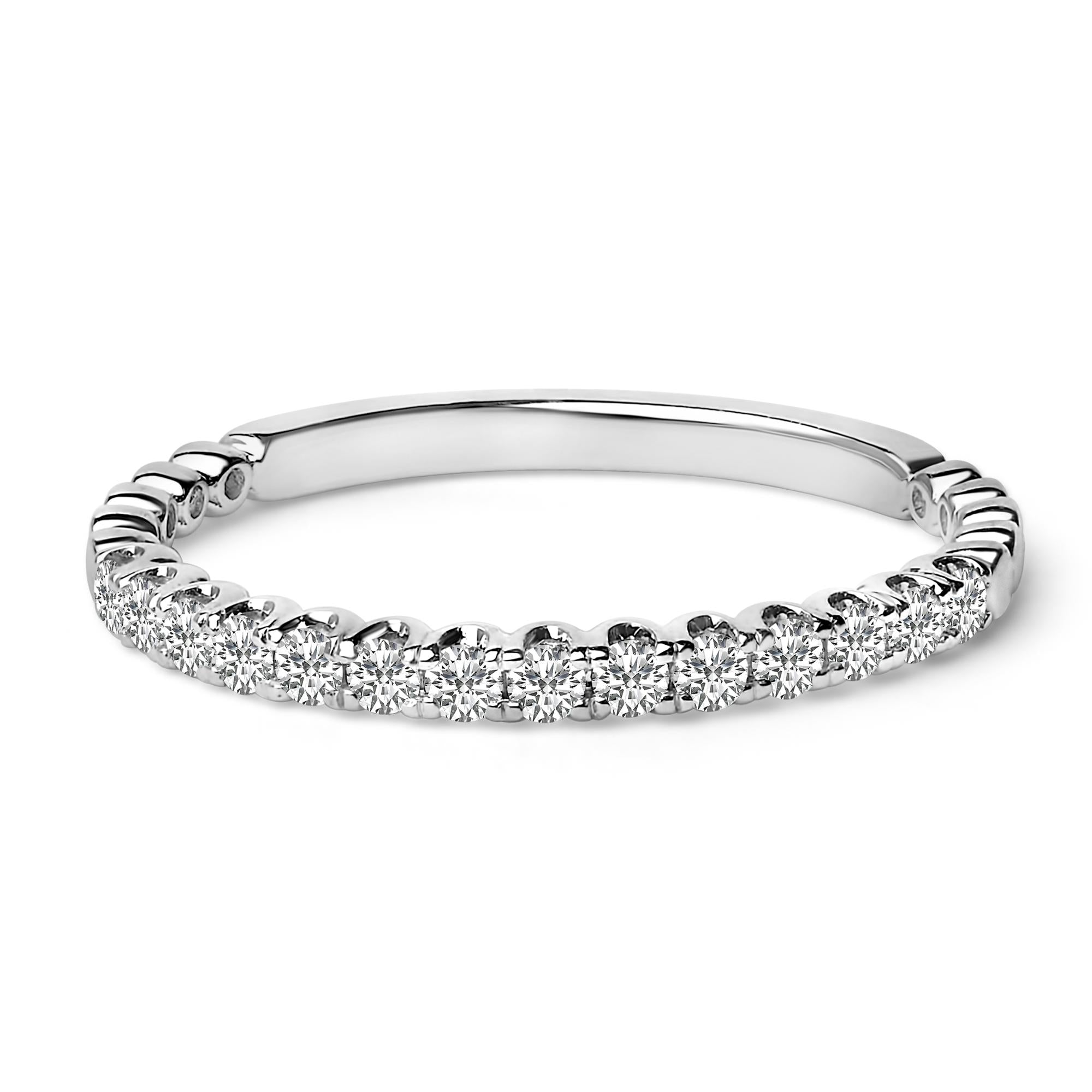 14K Gold 1/4 Cttw Round Diamond Prong Set Wedding Band