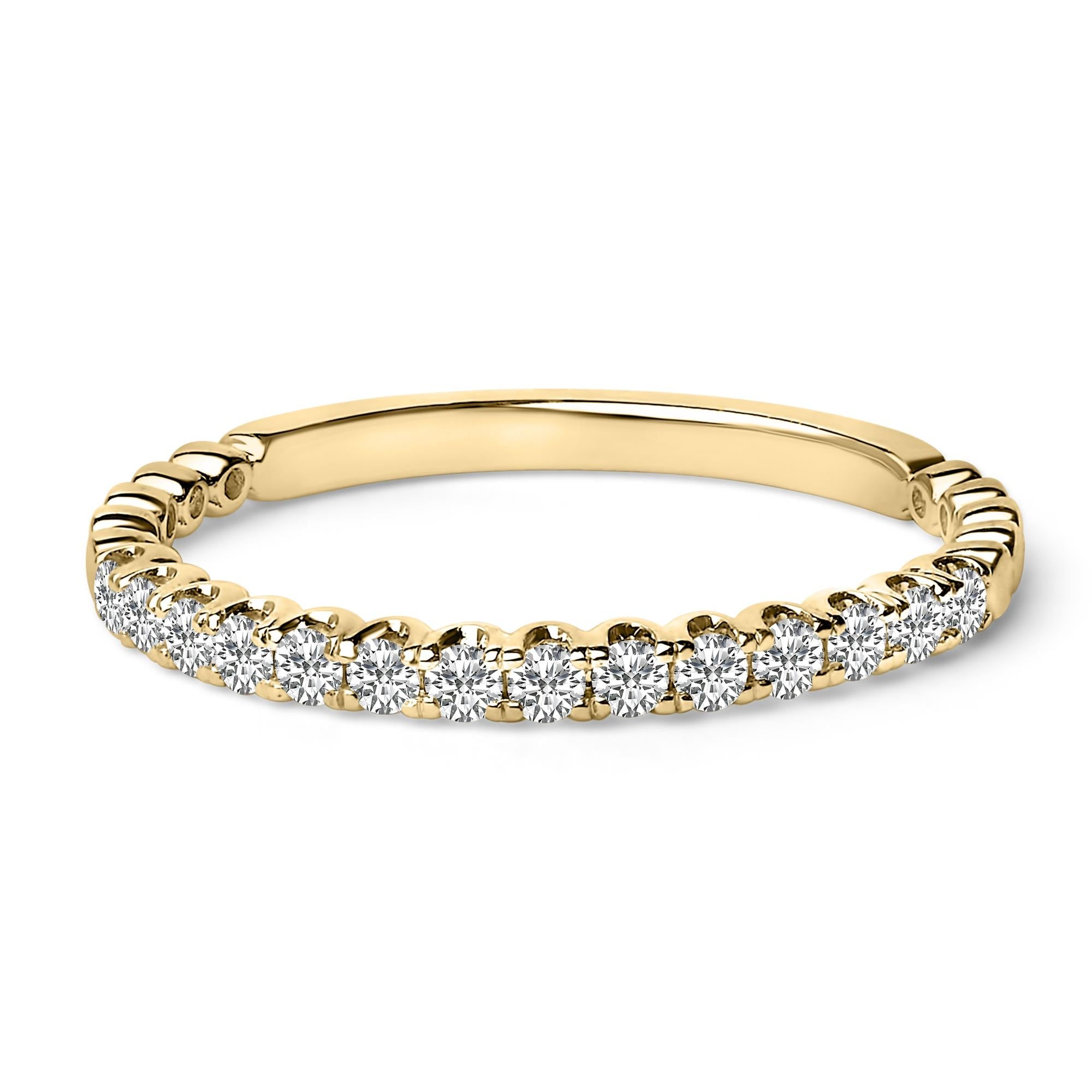 14K Gold 1/4 Cttw Round Diamond Prong Set Wedding Band