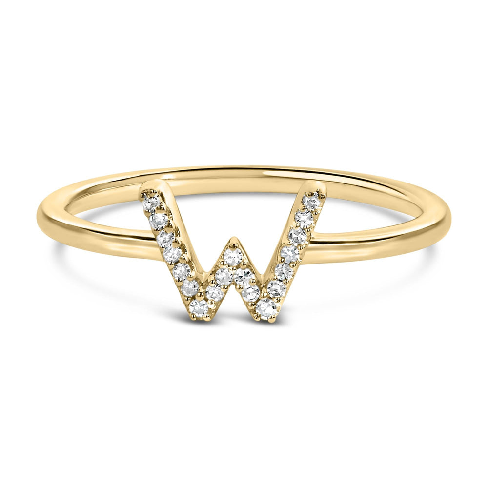 10K Yellow Gold Diamond Accent Initial “A-Z” Ring