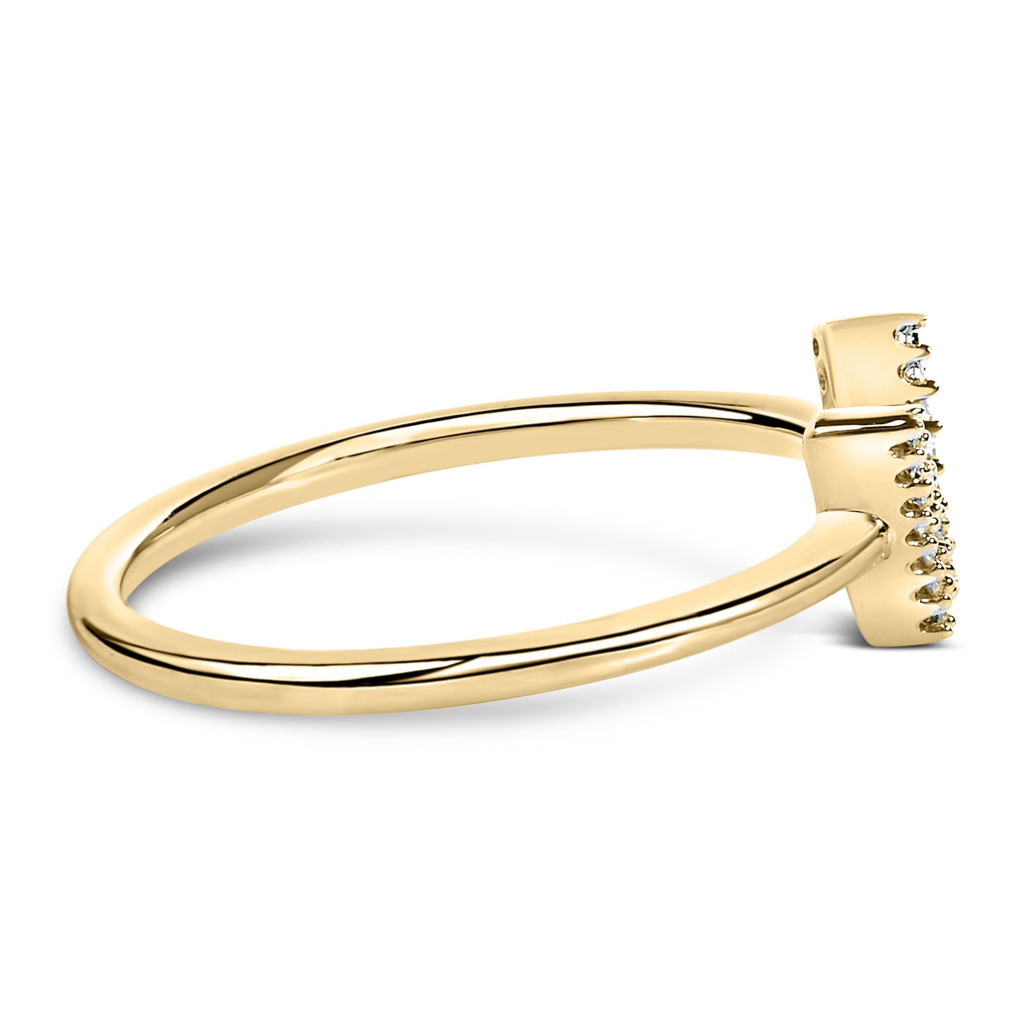 10K Yellow Gold Diamond Accent Initial “A-Z” Ring