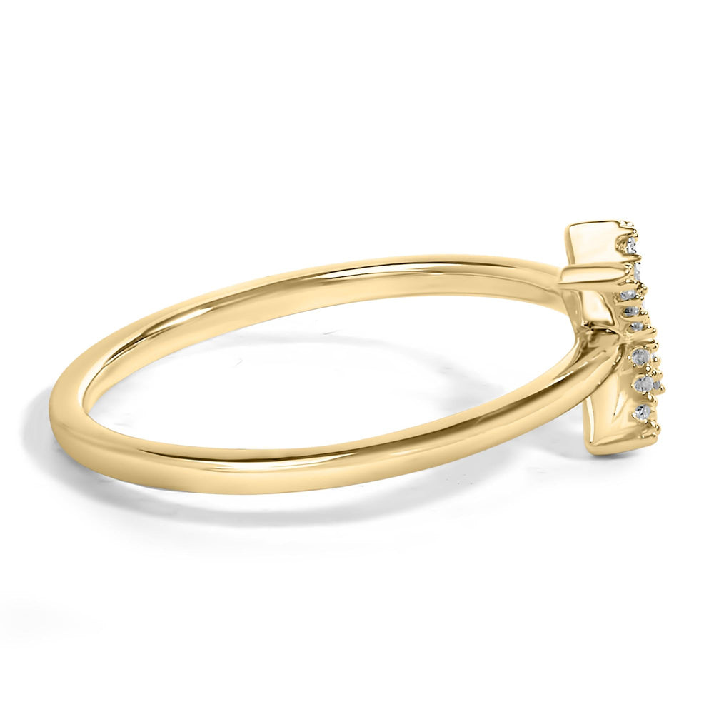 10K Yellow Gold Diamond Accent Initial “A-Z” Ring