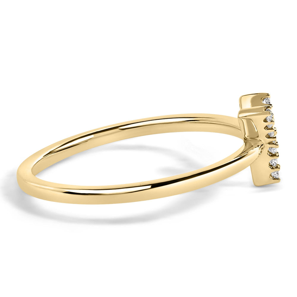 10K Yellow Gold Diamond Accent Initial “A-Z” Ring