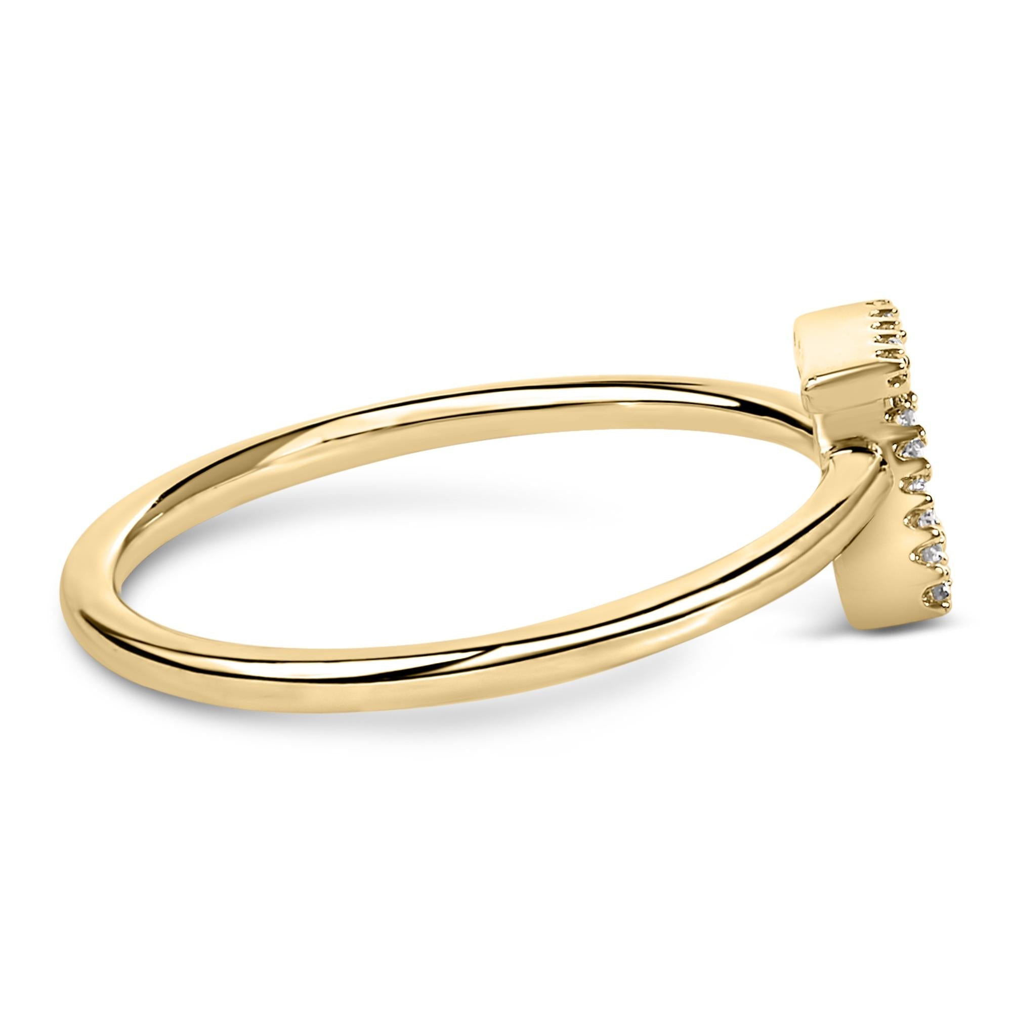 10K Yellow Gold Diamond Accent Initial “A-Z” Ring