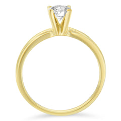 GIA Certified 14k Gold 1/2 Cttw Diamond Solitaire Engagement Ring (H Color, SI1 Clarity)