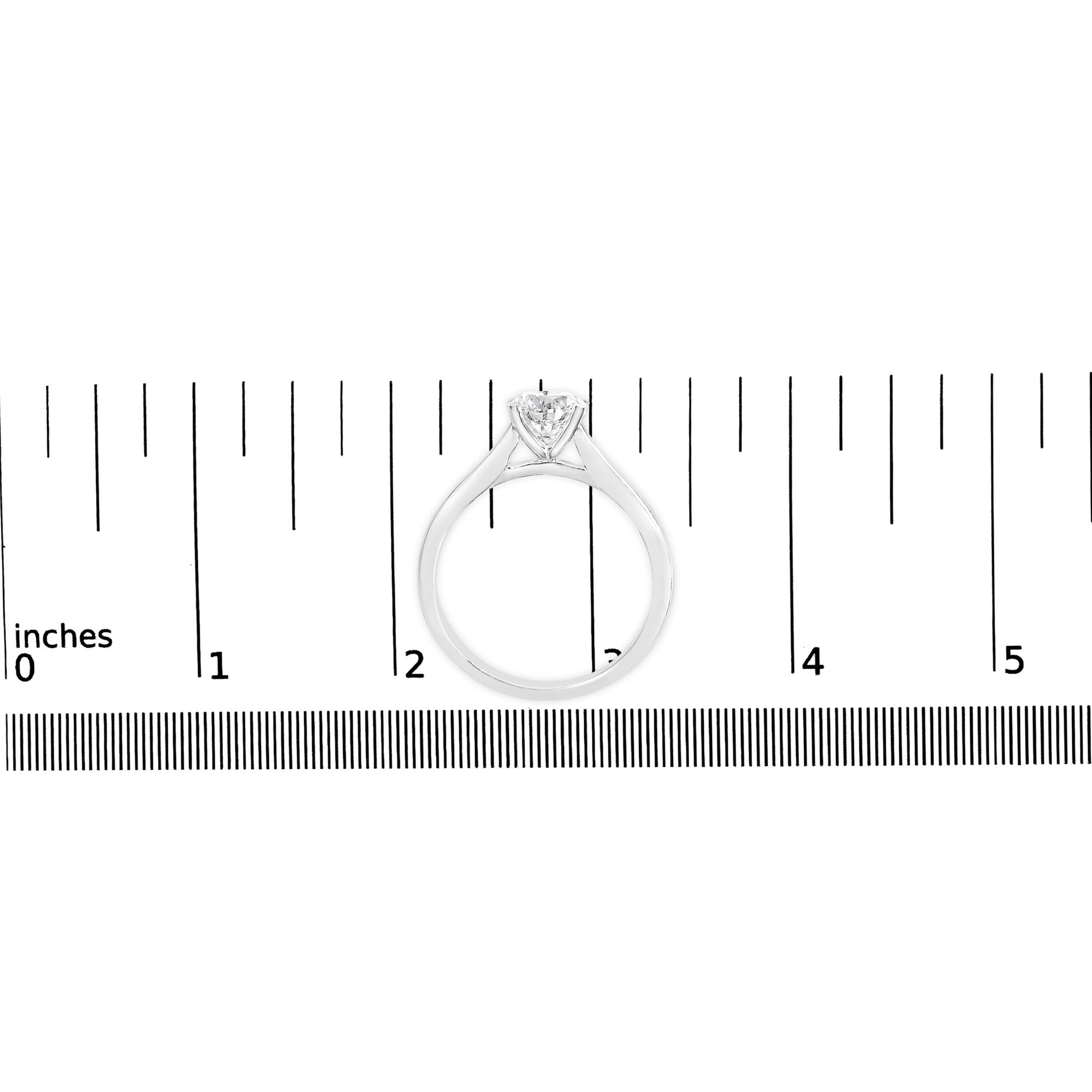 14K White Gold 1.0 Cttw Round Lab Grown Diamond Eagle Claw 4-Prong Set Solitaire Engagement Ring (F-G Color, VS2-SI1 Clarity)