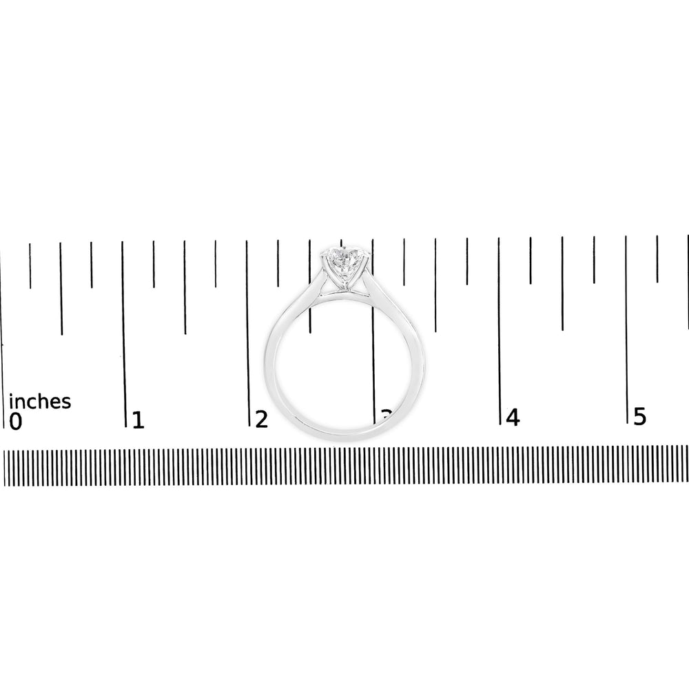 14K White Gold 1.0 Cttw Round Lab Grown Diamond Eagle Claw 4-Prong Set Solitaire Engagement Ring (F-G Color, VS2-SI1 Clarity)