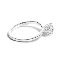 14K White Gold 4/5 Cttw Round Lab Grown Diamond Bypass Solitaire Engagement Ring (F-G Color, VS1-VS2 Clarity)