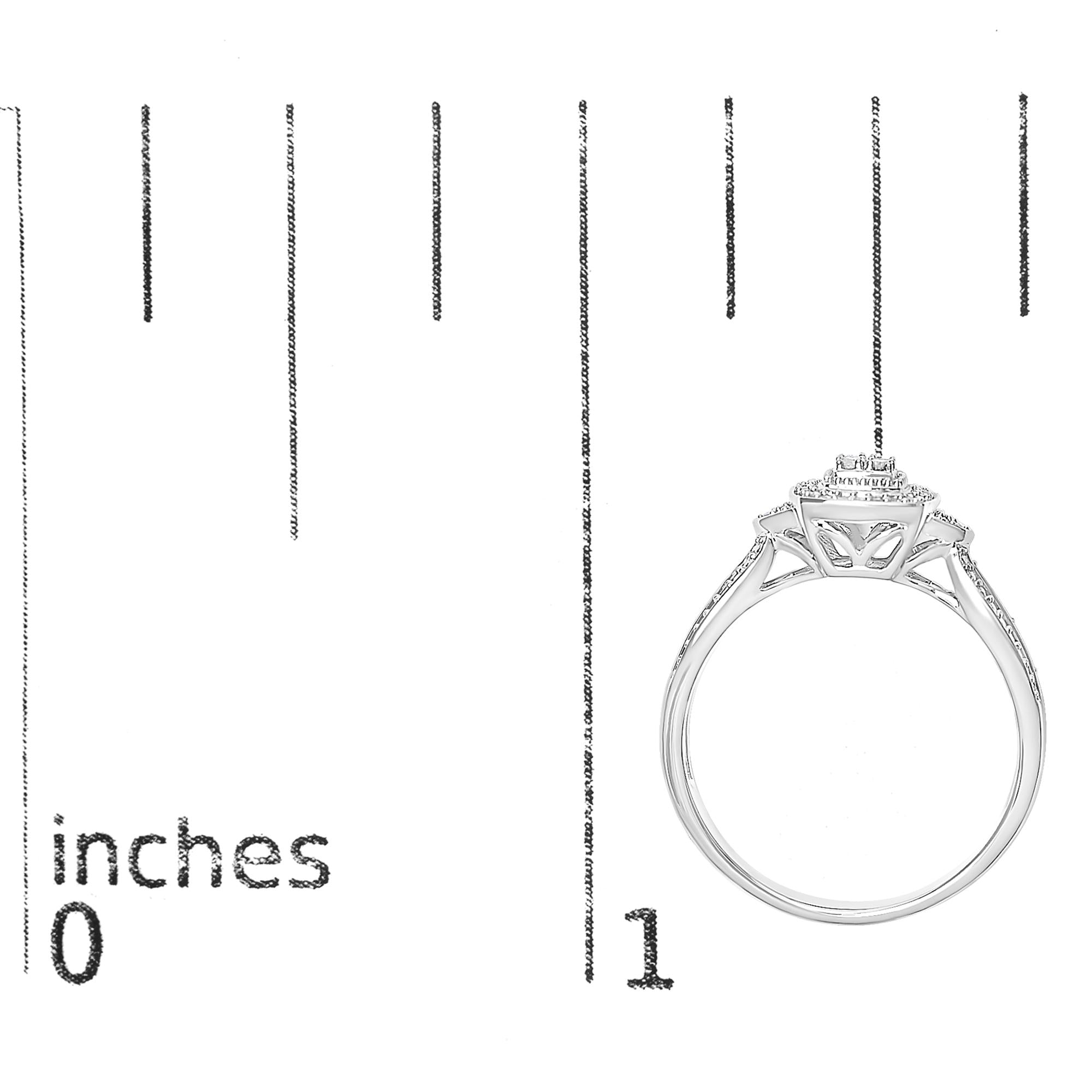 10K White Gold 1/10 Cttw Diamond Cluster Halo Promise Ring