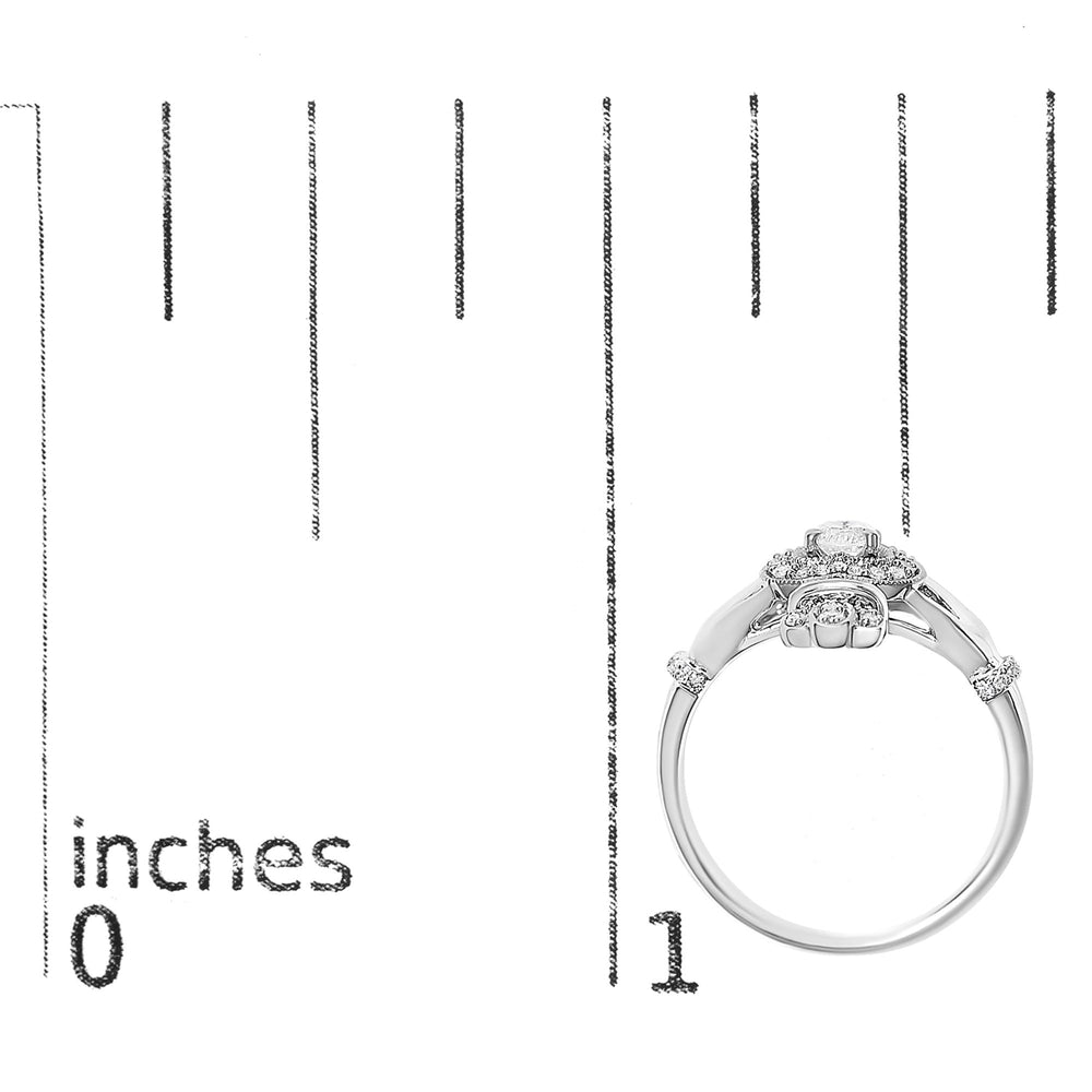 14K White Gold 3/8 Cttw Diamond Claddagh Heart Ring
