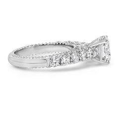 14K White Gold 3 1/5 Cttw Lab Grown Diamond Vintage Style Engagement Ring