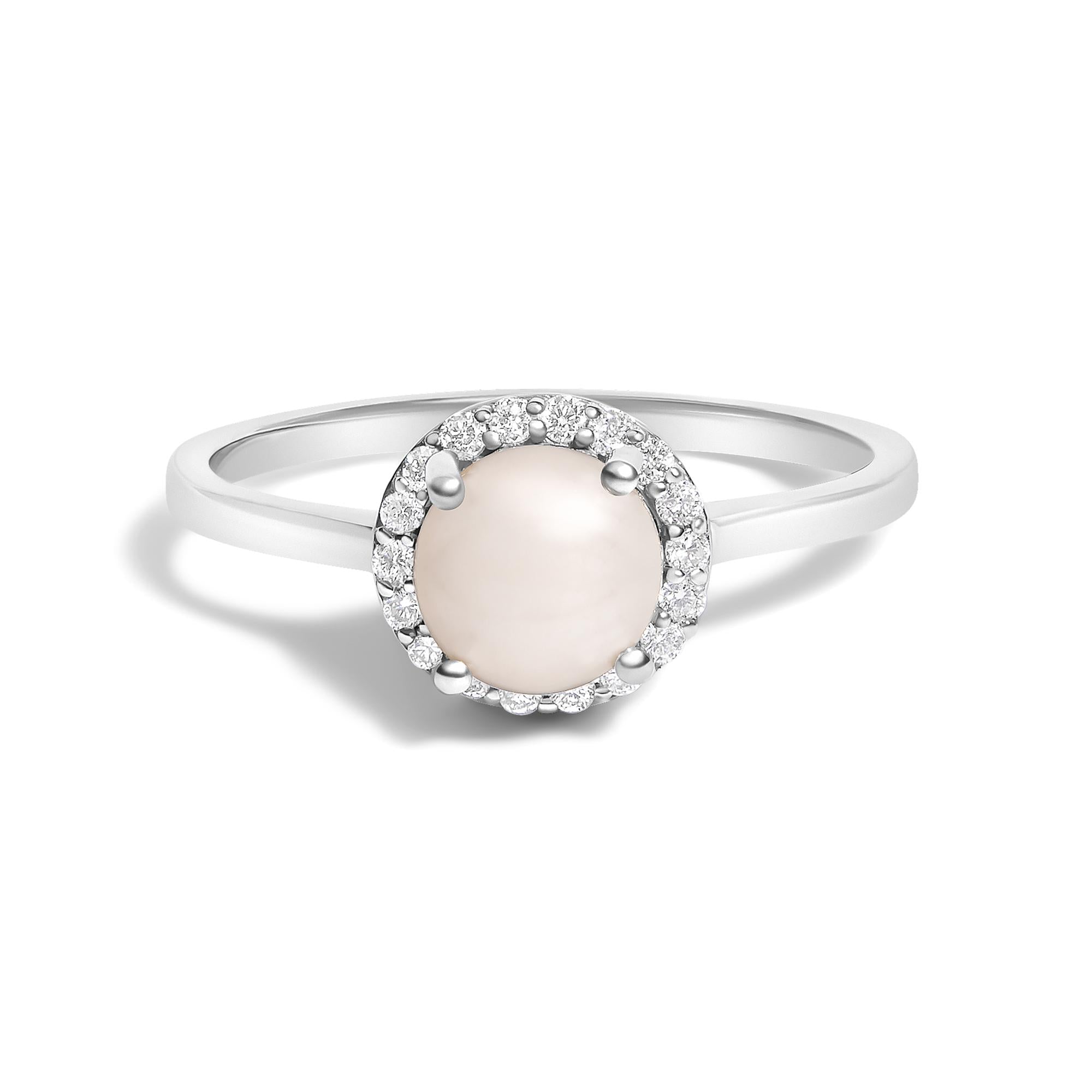 10K Gold Gemstone and 1/10 Cttw Diamond Halo Ring
