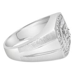 14K White Gold Men's Diamond Band Ring (1 cttw, H-I Color, SI1-I2 Clarity)