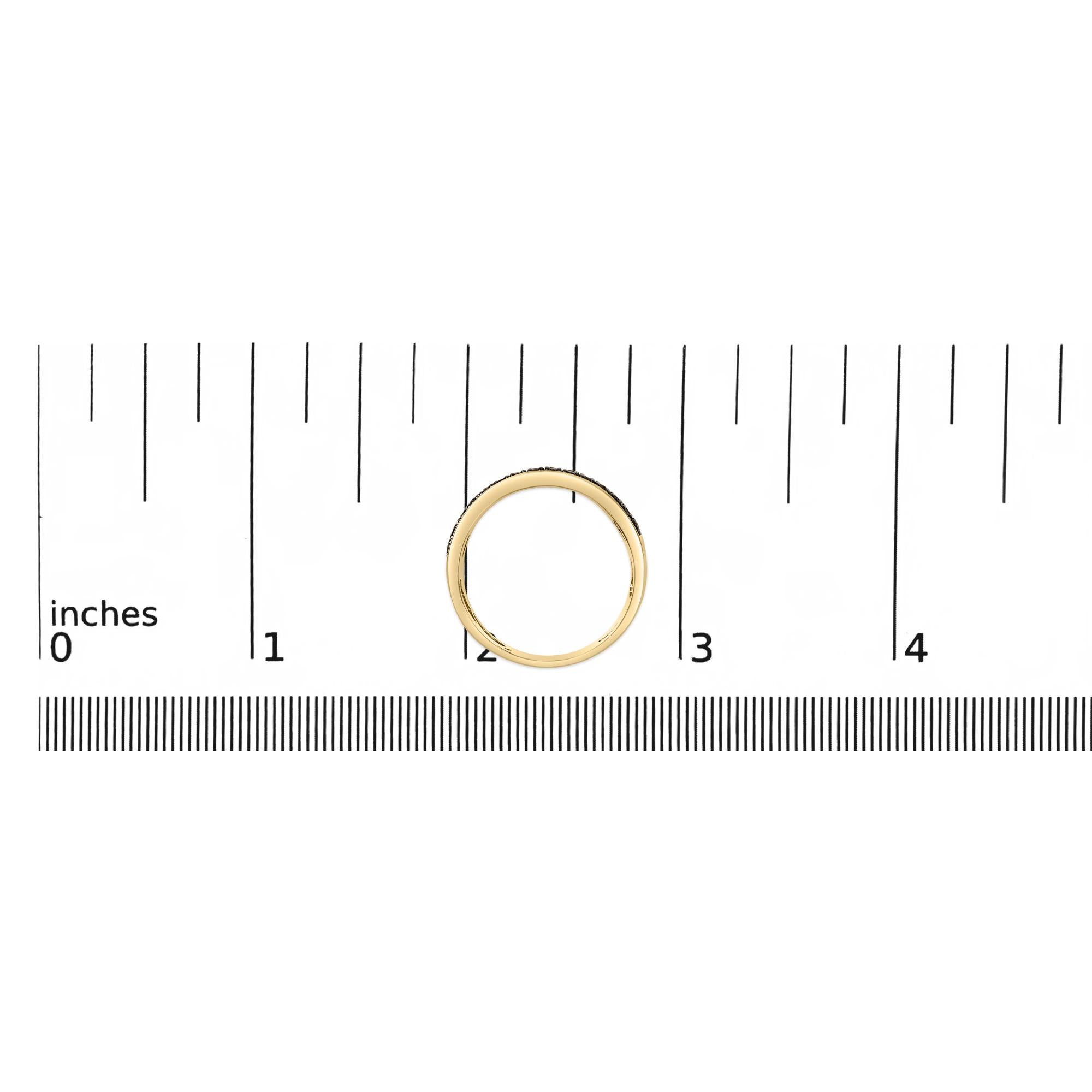 Men's 14K Yellow Gold Plated .925 Sterling Silver 1.00 Cttw White and Black Diamond Cluster Ring