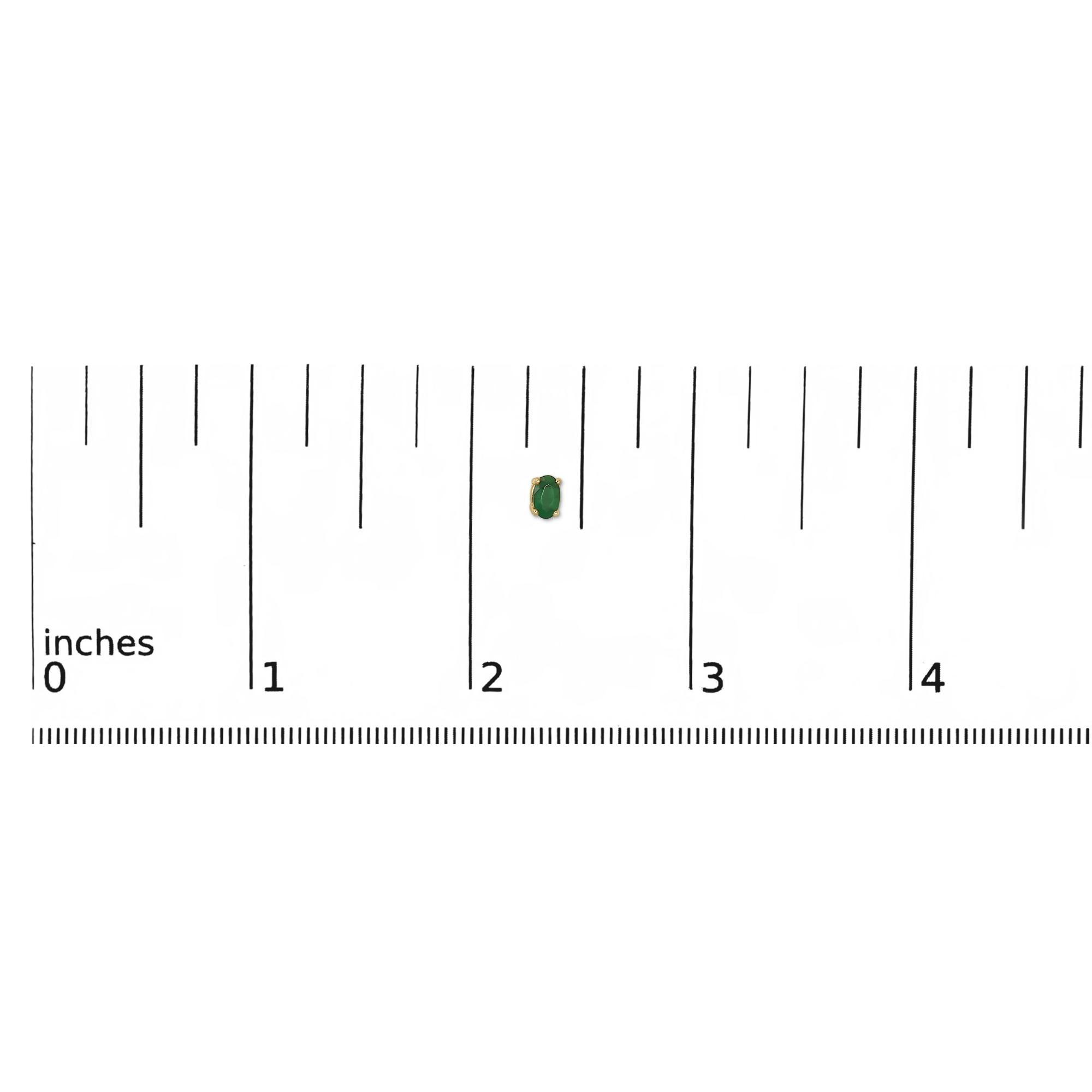 14K Gold Oval Cut Gemstone Birthstone 5x3 mm Stud Earrings