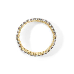 10K Yellow Gold 10 CTW 1/3 Cttw Alternating Coco Color and White Diamond 5 Row Tennis Bracelet (Brown/H-I Color, SI1-SI2 Clarity) - Size 7.25