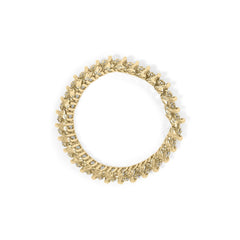 10K Yellow Gold 15.0 Cttw Diamond S Shaped Wave Link Two Tone 7” Tennis Bracelet (J-K Color, I2-I3 Clarity)