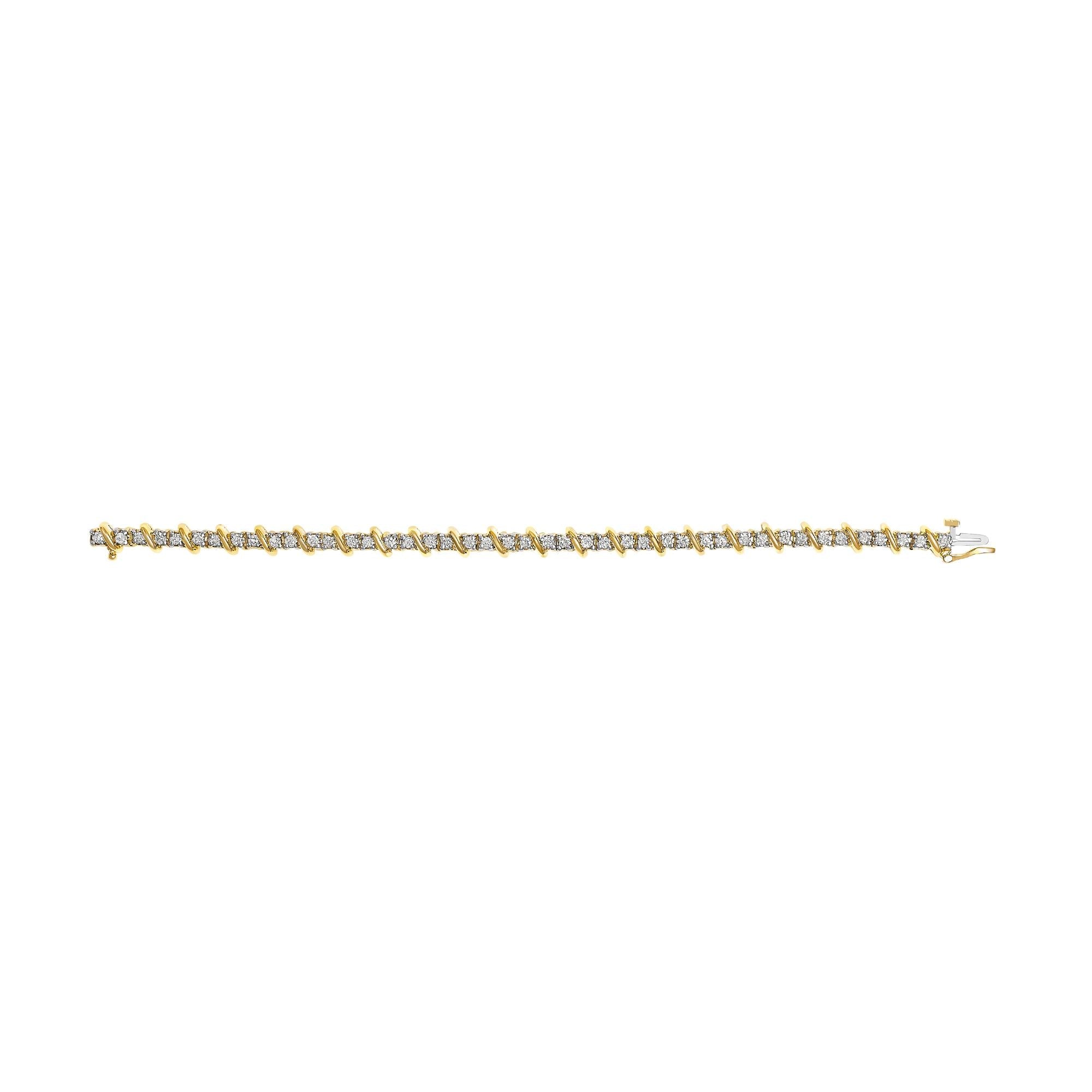14K Yellow Gold 3.0 Cttw Diamond S Link Bracelet