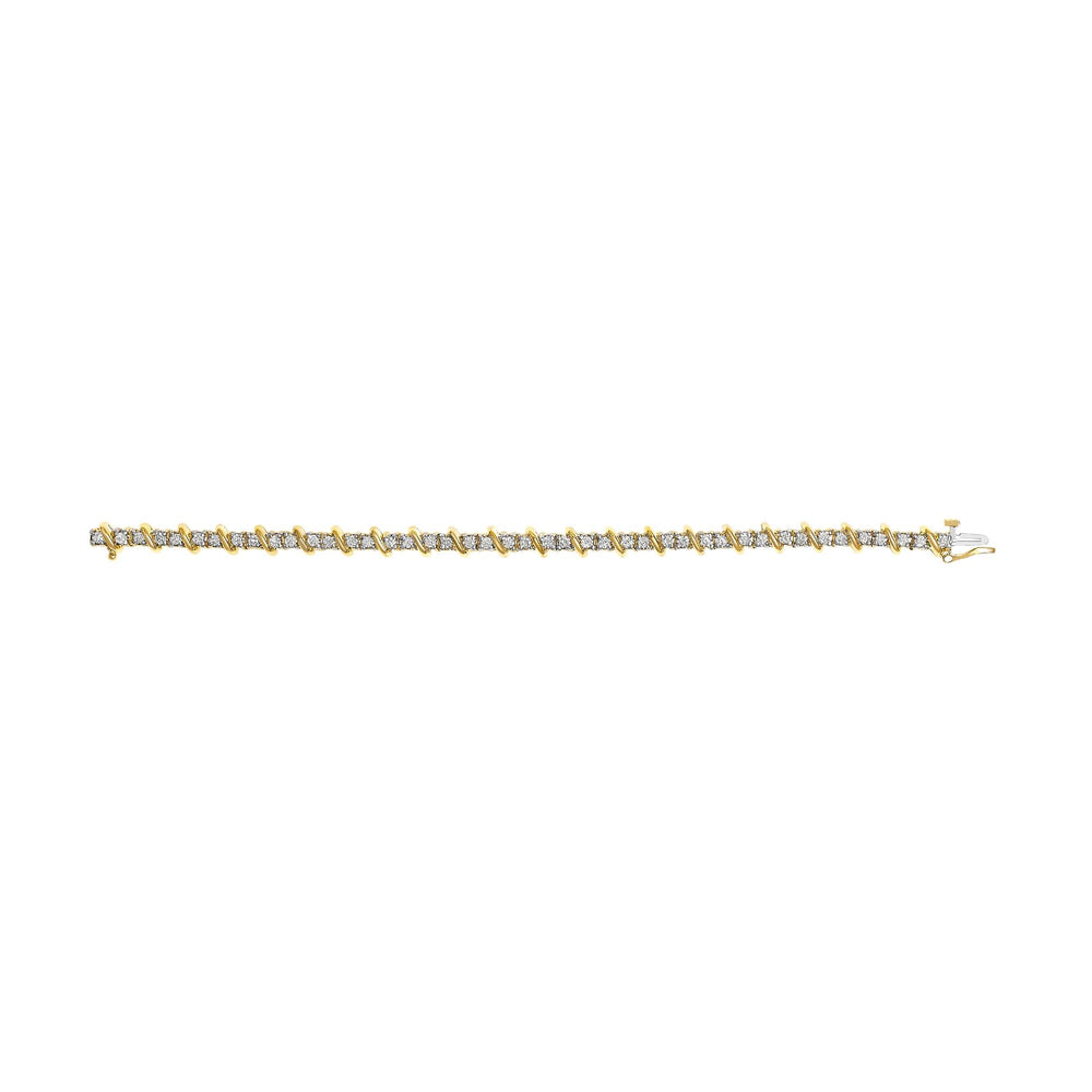14K Yellow Gold 3.0 Cttw Diamond S Link Bracelet
