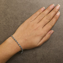 14K White Gold Round-Cut white and Blue Diamond Fashion Bracelet (3.70 cttw, H-I Color, SI1-SI2 Clarity)