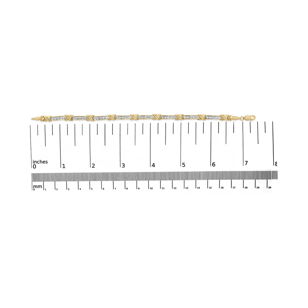 10K Yellow Gold 1/2 Cttw Diamond X-Link 7" Bracelet (I-J Color, I1-I2 Clarity)
