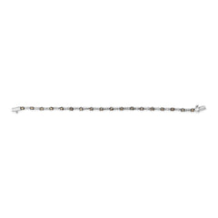 14k White Gold 2 1/4 Cttw Champagne Diamond Bar Link 7" Bracelet (Champagne Color, I1-I2 Clarity)