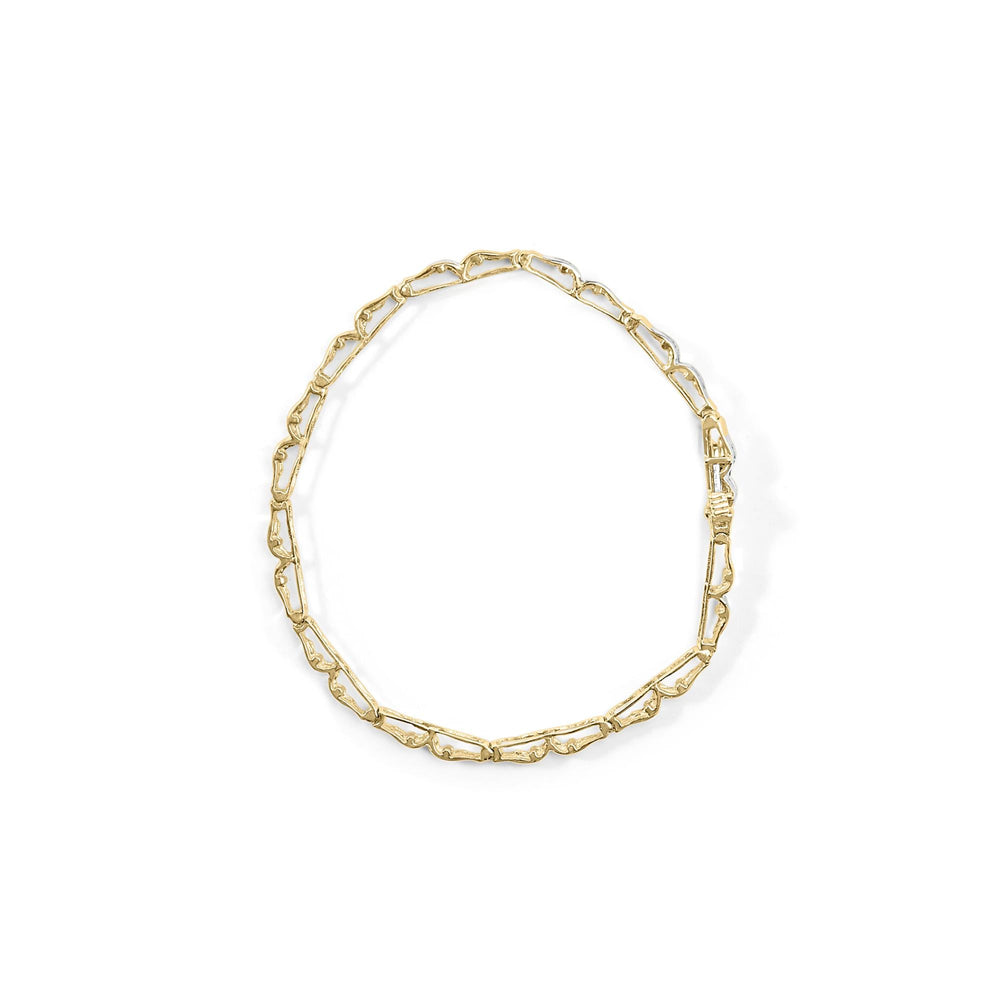 10k Yellow Gold 1.00 Cttw Baguette-Cut Channel Diamond Link Bracelet