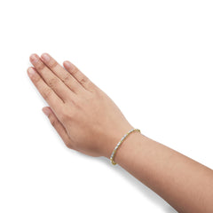 10k Yellow Gold 1.00 Cttw Baguette-Cut Channel Diamond Link Bracelet