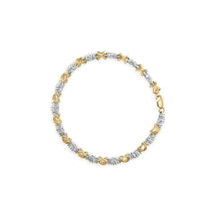 10K Two-Tone Gold 1.00 Cttw Diamond X-Link Link Bracelet