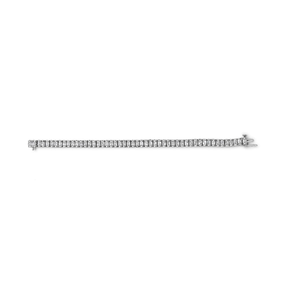 14K Gold 3.0 Cttw Princess Cut Quad Invisible Set Tennis Bracelet (H-I Color, SI1-SI2 Clarity) - 7”