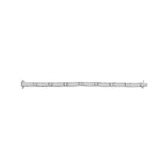 14K White Gold 7.0 Cttw Princess and Baguette Diamond Alternating Link Tennis Bracelet (H-I Color, I1-I2 Clarity) - 7" Inches