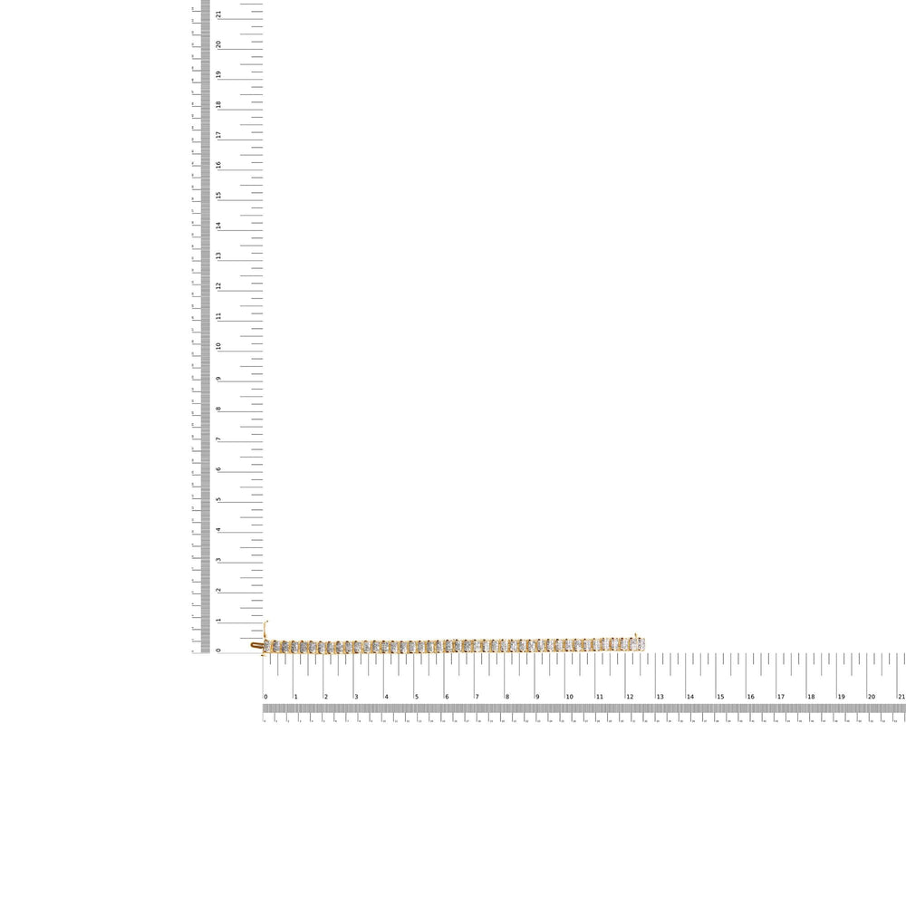 14K Gold 5.00 Cttw Square Princess Cut White Diamond Rectangular Invisible Set Link Tennis Bracelet (H-I Color, SI2-I1 Clarity) - 7.5” Inches