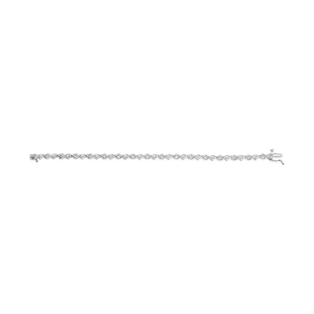 10k White Gold 1/2 Cttw Diamond Infinity Weave Link Bracelet (I-J Color, SI2-I1 Clarity) - 7"