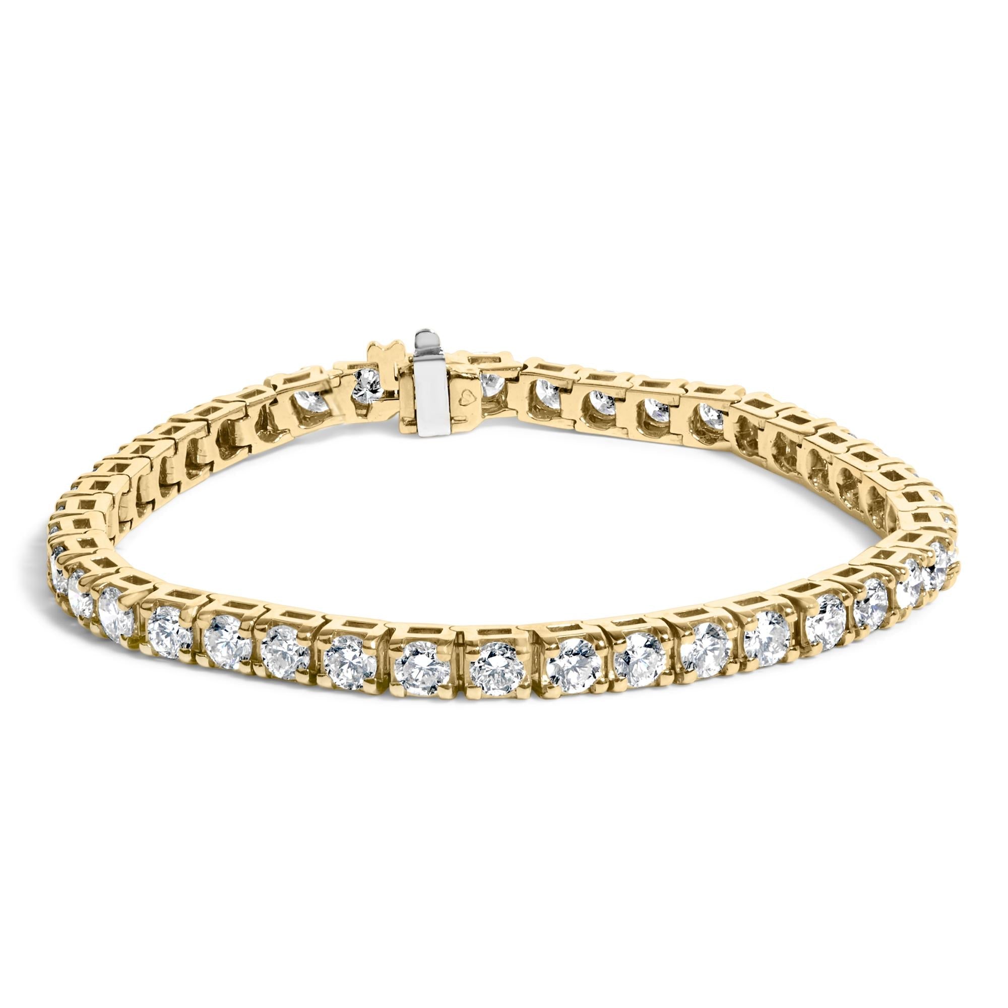 14K Yellow Gold 8 1/4 Cttw Diamond Tennis Bracelet
