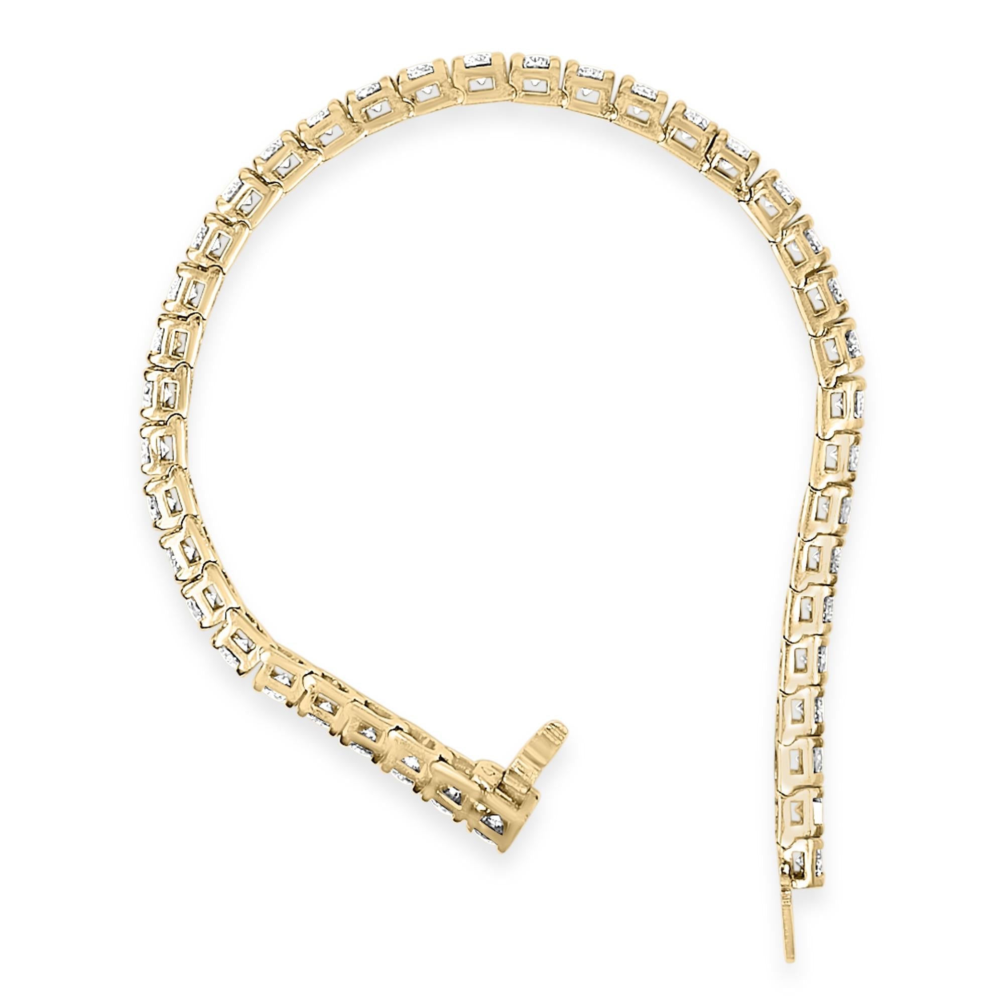 14K Yellow Gold 8 1/4 Cttw Diamond Tennis Bracelet