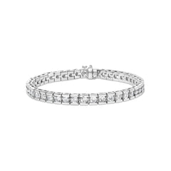 IGI Certified 14K White Gold 6.0Cttw Channel Set Round Diamond Tennis Bracelet (I-J Color, I1-I2 Clarity) - 7" Inches