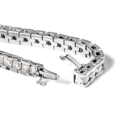 IGI Certified 14K White Gold 6.0Cttw Channel Set Round Diamond Tennis Bracelet (I-J Color, I1-I2 Clarity) - 7" Inches