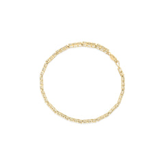 10K Yellow Gold over .925 Sterling Silver 1.0 Cttw Diamond Square Hybrid Link 7" Tennis Bracelet (I-J Color, I2-I3 Clarity)