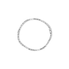 14k White Gold 2 1/2 Cttw Diamond Alternating Floral Cluster and Oval Link 7" Bracelet (G-H Color, SI2-I1 Clarity)