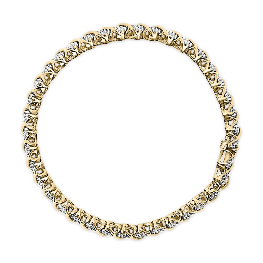 10K Yellow Gold 3.0 Cttw Diamond S-Link Bracelet