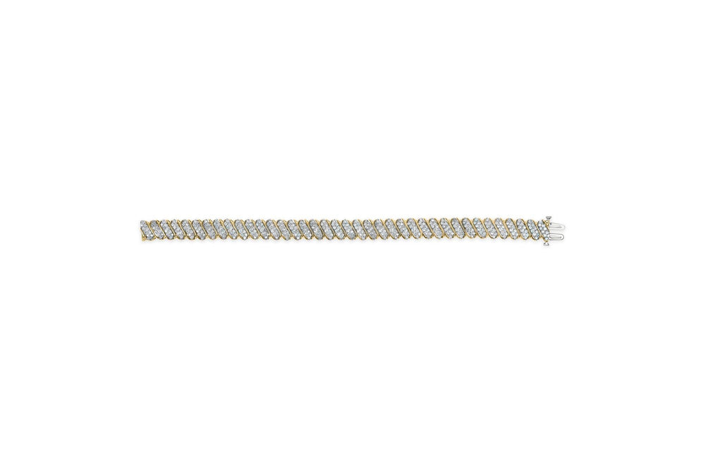 10K Yellow Gold 3.0 Cttw Diamond S-Link Bracelet