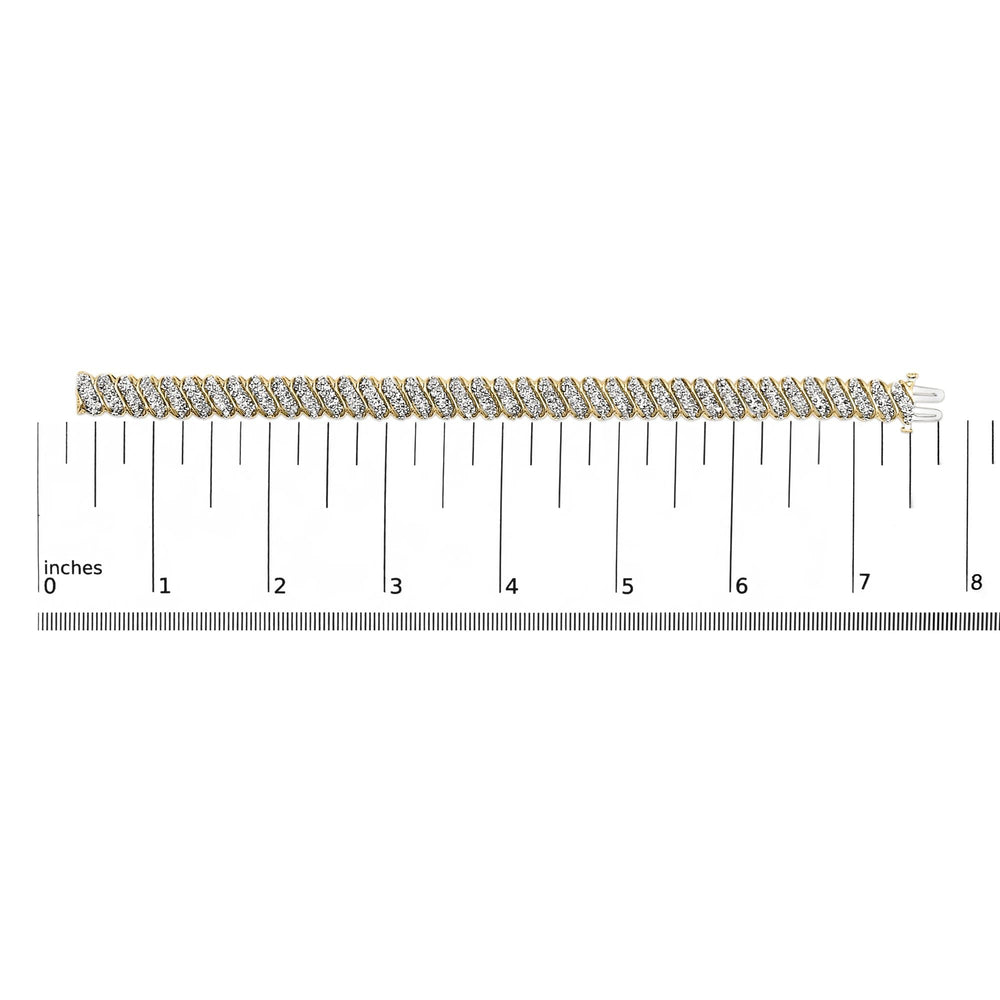 10K Yellow Gold 3.0 Cttw Diamond S-Link Bracelet