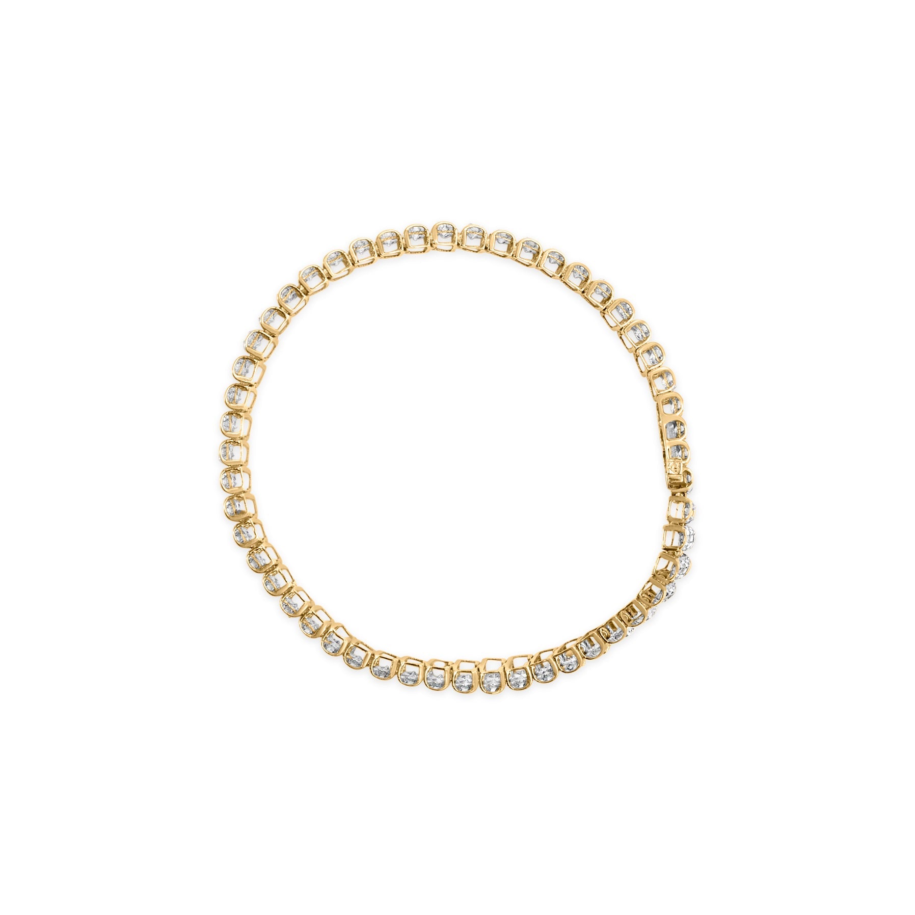 2 Micron 14KT Gold Plated Sterling Silver Diamond Tennis Link Bracelet (4 cttw, J-K Color, I1-I2 Clarity)