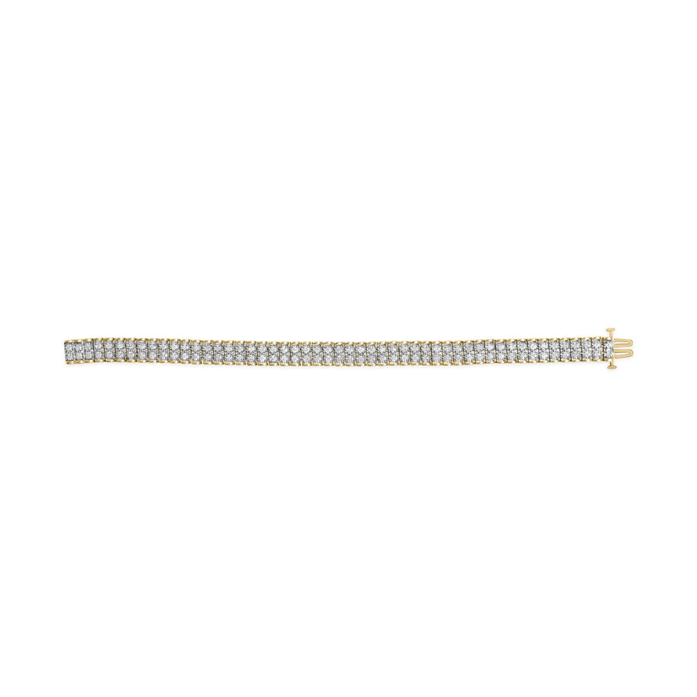 2 Micron 14KT Gold Plated Sterling Silver Diamond Tennis Link Bracelet (4 cttw, J-K Color, I1-I2 Clarity)