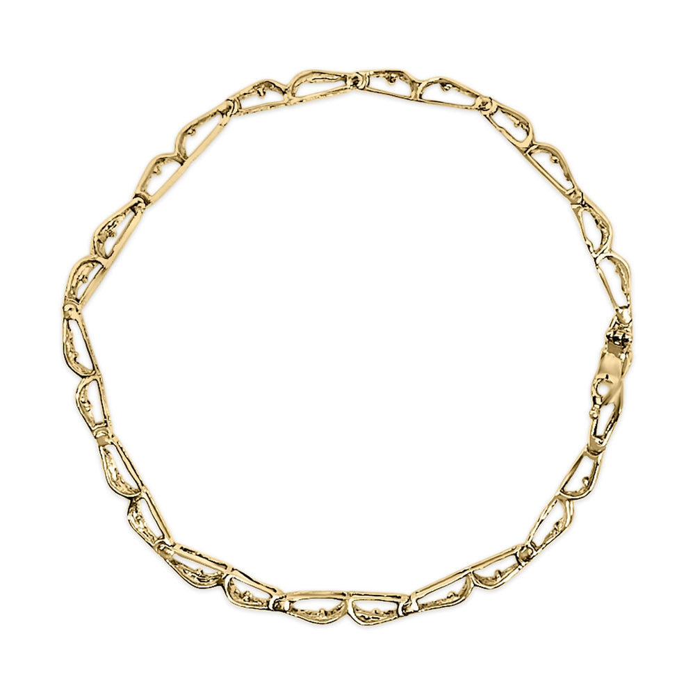 10K Yellow Gold 2.00 Cttw Baguette Diamond Channel Set Link Bracelet