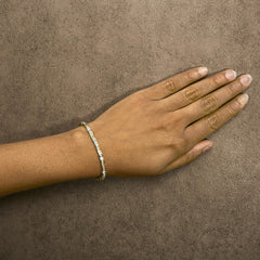 10K Yellow Gold 2.00 Cttw Baguette Diamond Channel Set Link Bracelet